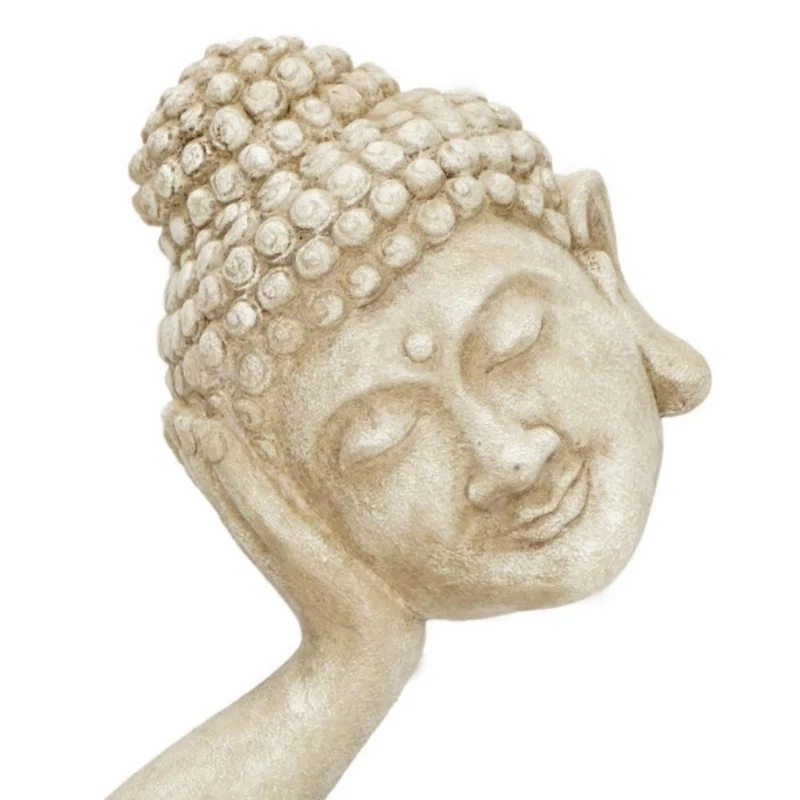 Spirituelle Buddha Statue RELAX 40cm antik-weiss Deko Skulptur