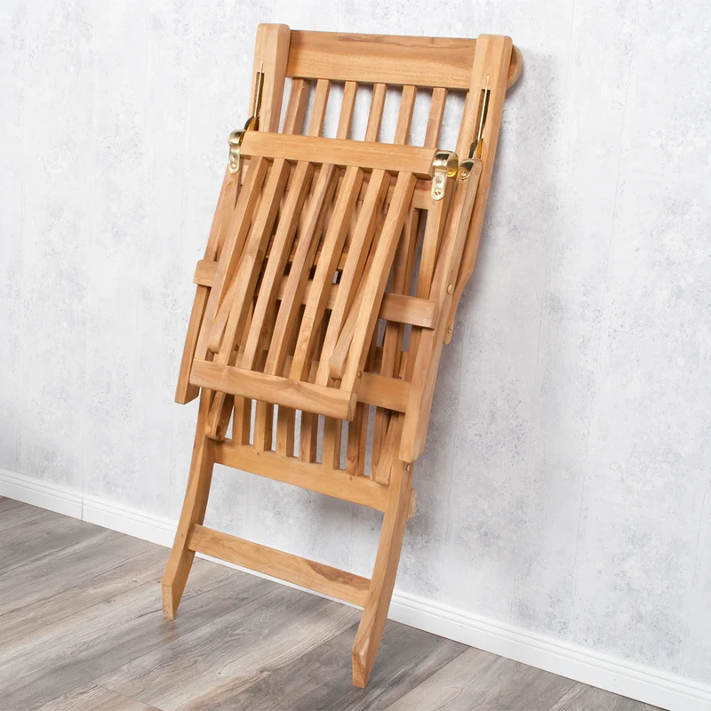 Teak Liegestuhl KURSI Teak Sonnenliege Deckchair