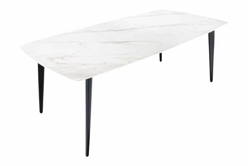 Eleganter Esstisch VENEZIA 160cm weiss-schwarz Marmor-Optik Keramik