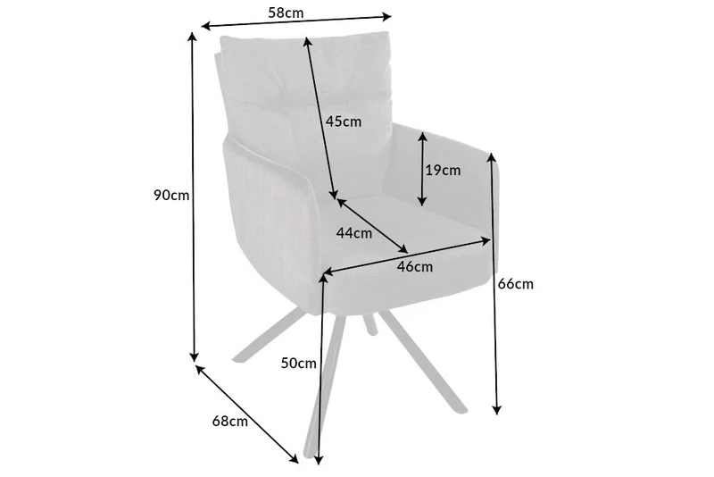 Bequemer Drehstuhl CHARLES II beige Samt Strukturstoff Federkern