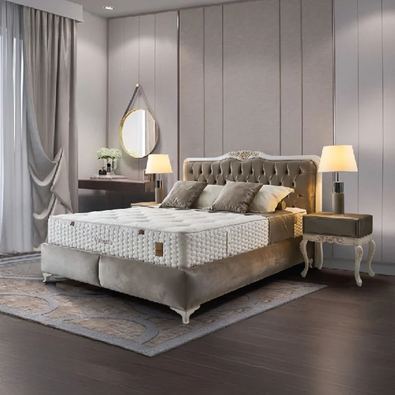 Vanessa Glory Boxspringbett-Set – Handgefertigte Qualität mit 35 cm Dual-Core-Matratze, Härtegradwahl für Paare & atmungsaktivem Viscon-Bezug