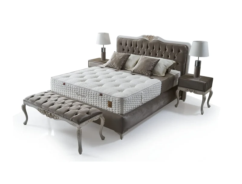 Vanessa Glory Boxspringbett-Set – Handgefertigte Qualität mit 35 cm Dual-Core-Matratze, Härtegradwahl für Paare & atmungsaktivem Viscon-Bezug