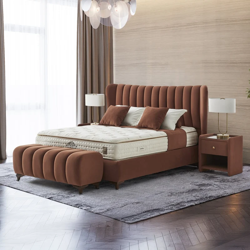 Royal Peri Boxspringbett Set inkl. Matratze – Solider Komfort mit Bonell-Federkern, beidseitiger Polsterung und hoher Langlebigkeit für einen erholsamen Schlaf