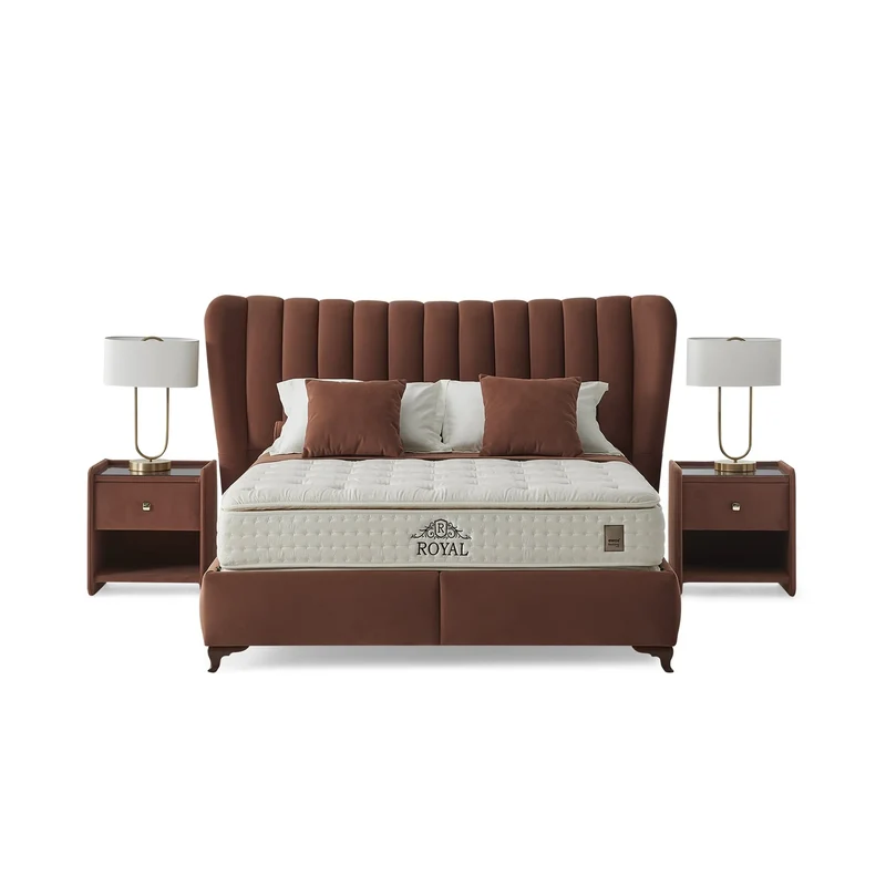 Royal Peri Boxspringbett Set inkl. Matratze – Solider Komfort mit Bonell-Federkern, beidseitiger Polsterung und hoher Langlebigkeit für einen erholsamen Schlaf