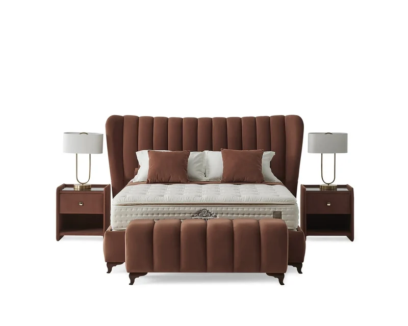 Royal Peri Boxspringbett Set inkl. Matratze – Solider Komfort mit Bonell-Federkern, beidseitiger Polsterung und hoher Langlebigkeit für einen erholsamen Schlaf