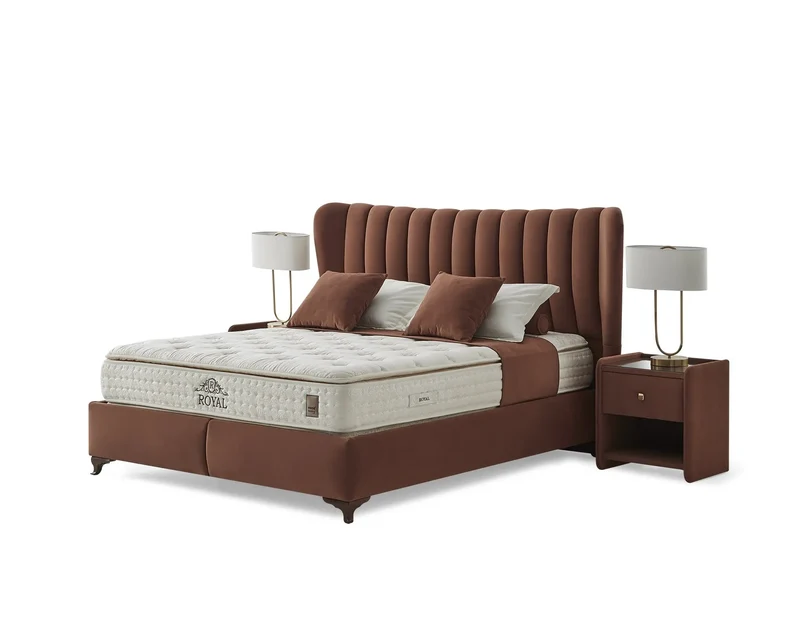 Royal Peri Boxspringbett Set inkl. Matratze – Solider Komfort mit Bonell-Federkern, beidseitiger Polsterung und hoher Langlebigkeit für einen erholsamen Schlaf
