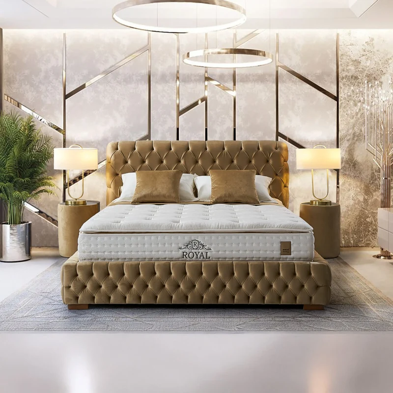 Royal Luis Boxspringbett Set inkl. Matratze – Komfort, Stabilität und Langlebigkeit mit Bonell-Federkern und beidseitiger Polsterung für eine verlängerte Nutzungsdauer