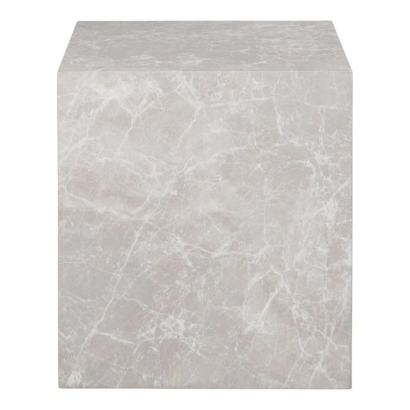Design Beistelltisch POSTATO 45cm Marmor-Look beige creme Couchtisch