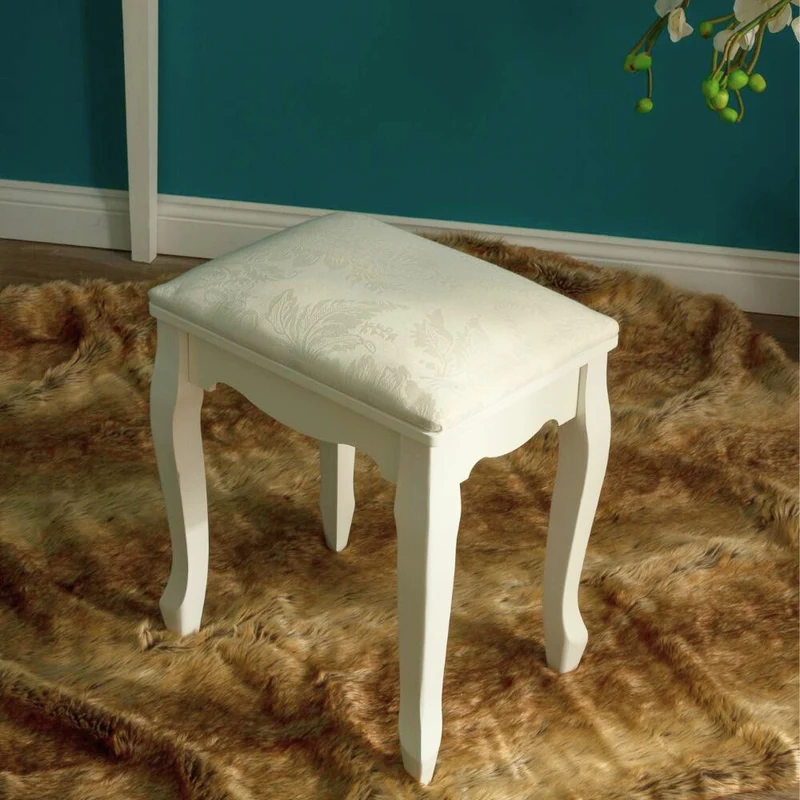 Romantischer Hocker LEAGUE weiss