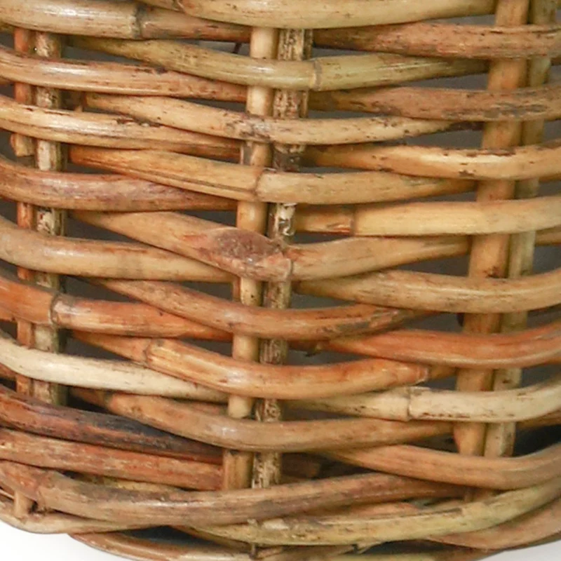 Dickes CL Rattan Pflanzkorb CESTINO natural ca.D65cm Ledergriffe