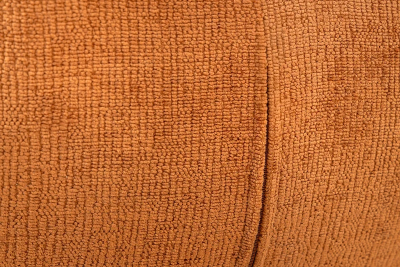 Retro Drehstuhl UNICO rost-braun Chenille schwarzes Metallgestell