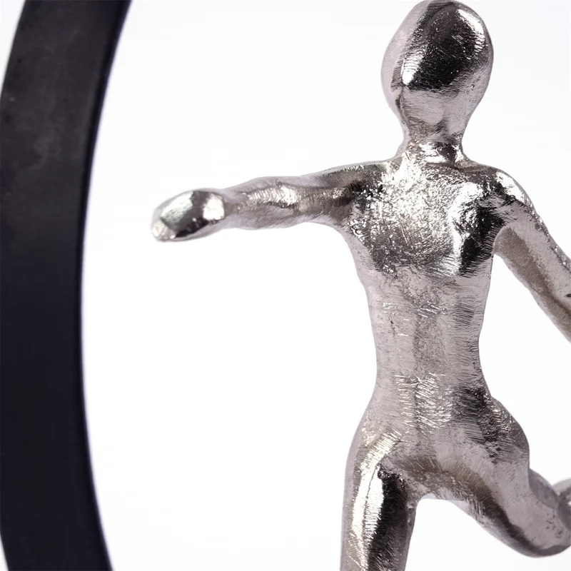 SKULPTUR "MOVE" | Metall, Mangoholz | Deko Aufsteller laufende Person