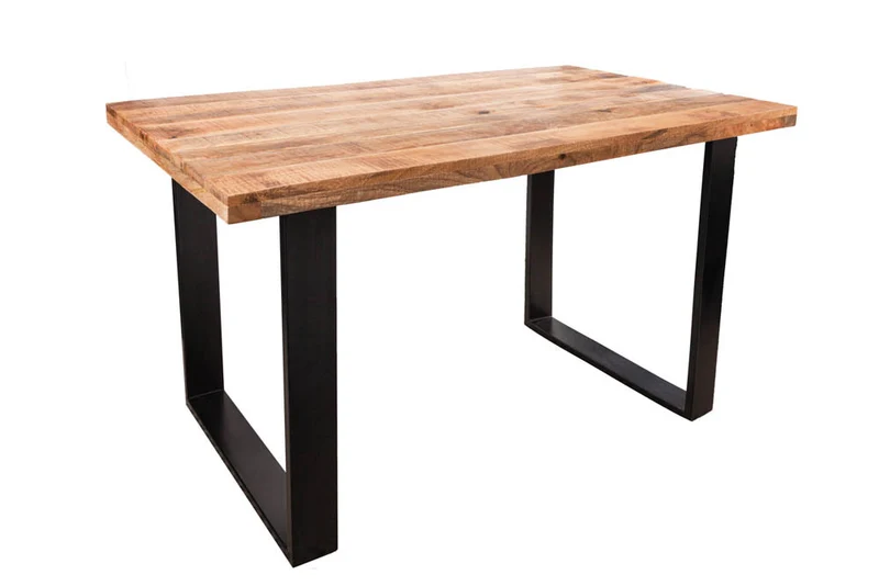 Industrie-Look Esstisch ARTE 140cm Mangoholz natural Eisengestell