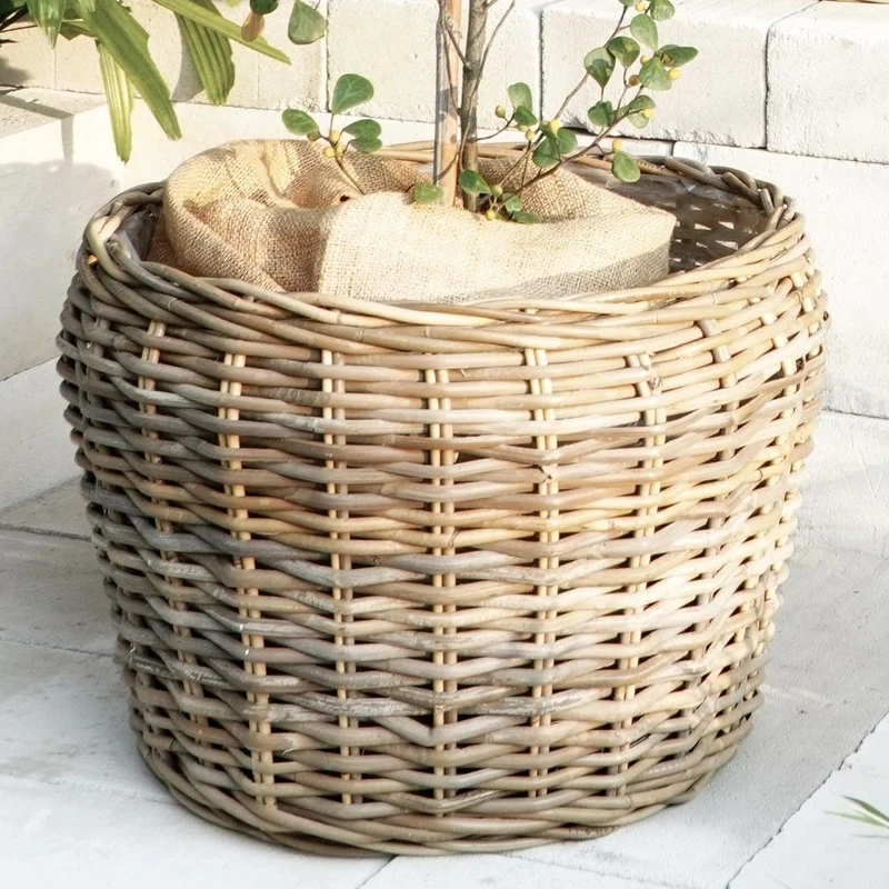 Natur Rattankorb GINI Natural Grey ca.40cm Pflanzkorb Übertopf