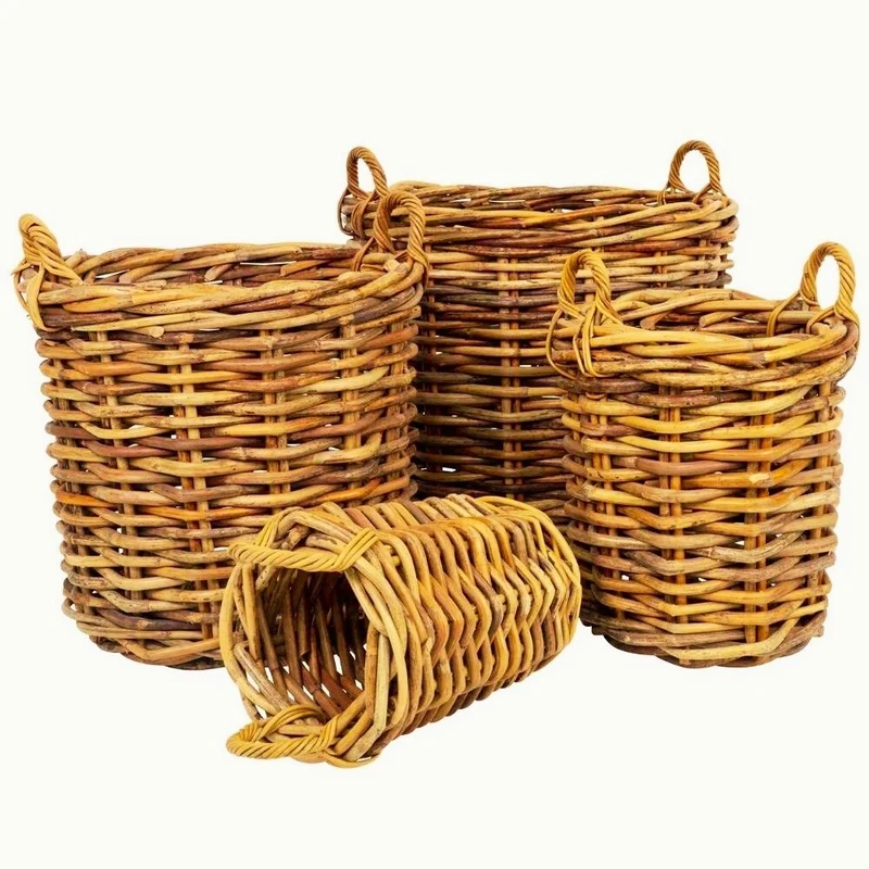 Dickes CL Rattan Korb CESTINO natural ca.D35xH45cm Griffe Pflanzkorb