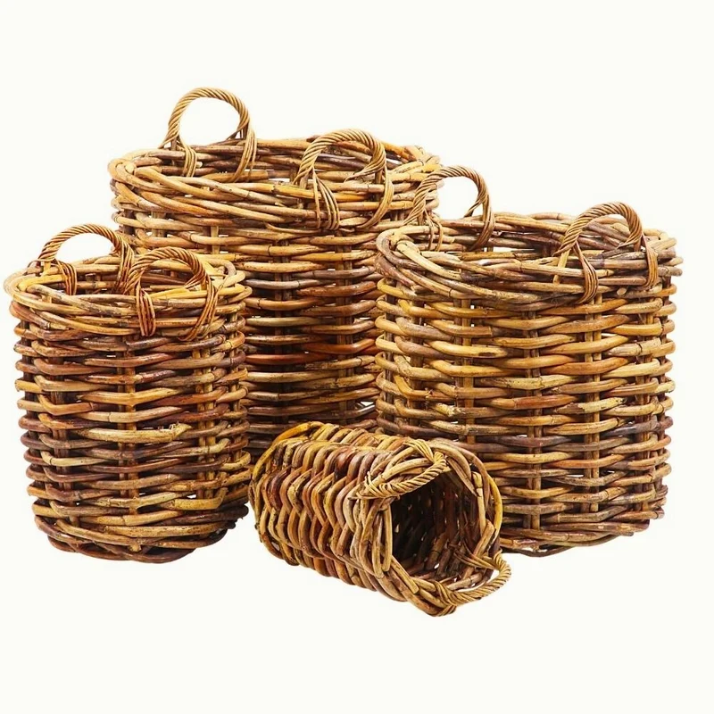Dickes CL Rattan Korb CESTINO natural D60cm Griffe Pflanzkorb
