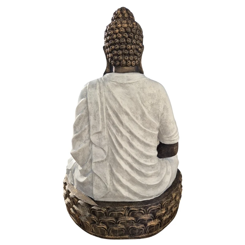 Dekorative Figur BUDDHA PRAYER 160cm gold-weiss Garten Indoor
