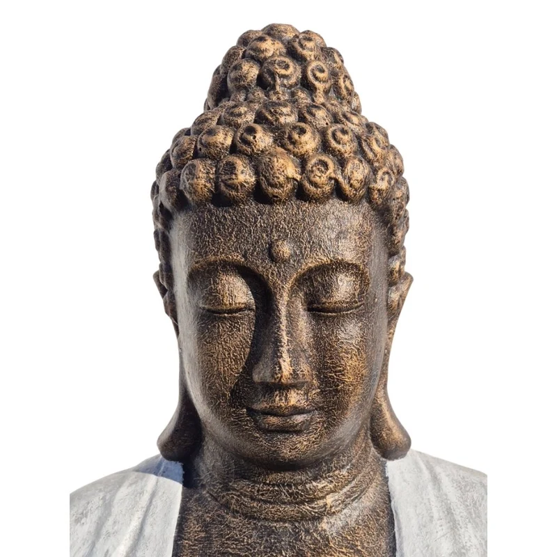 Dekorative Figur BUDDHA PRAYER 160cm gold-weiss Garten Indoor