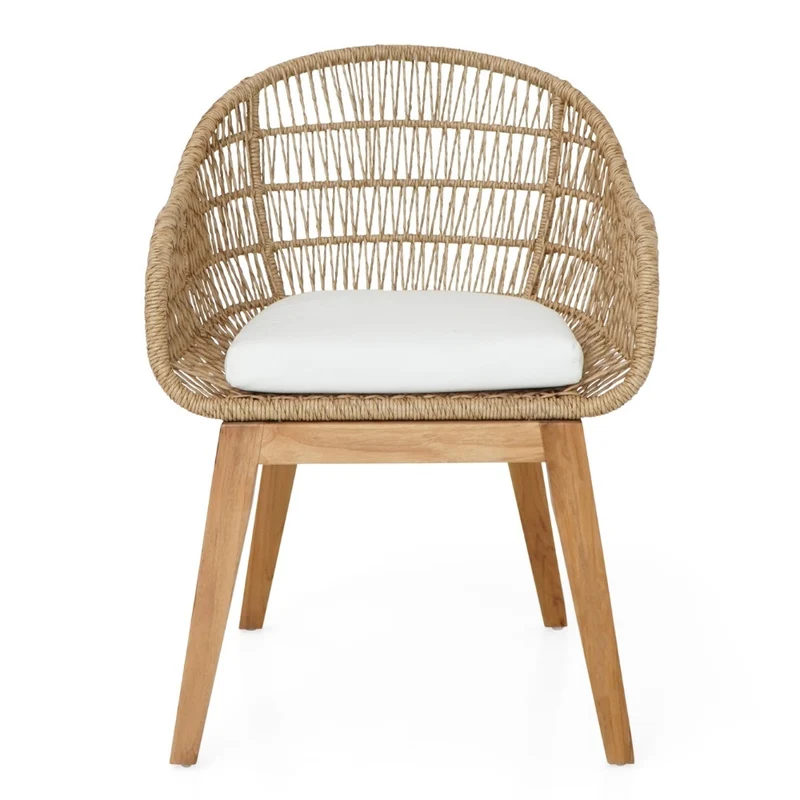 2er Set PREMA Outdoor Stühle recycelt Teak-Aluminium-Synthetic-Rattan