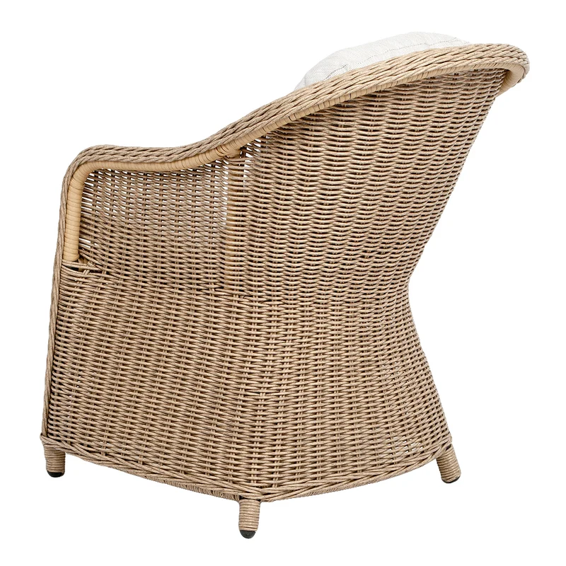 2er Set Sessel BELLA rundes Polyrattan Natural Gartenstuhl