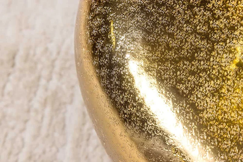 Design Couchtisch MARTELLO 75cm gold Metall Hammerschlag