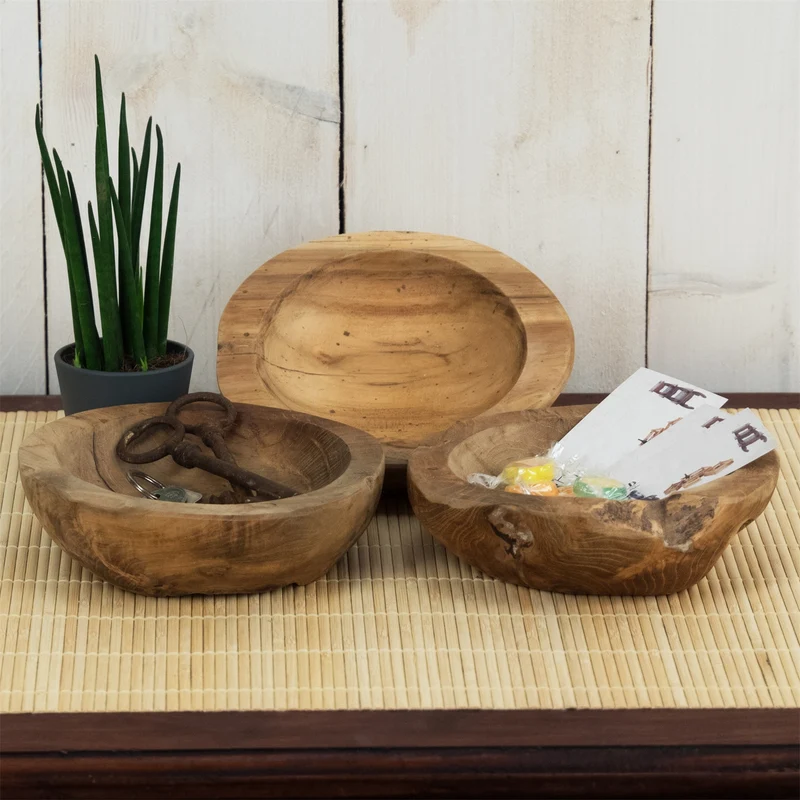 HOLZ SCHALE "YANARA" | Teakholz, 18 cm | Wurzelholz Teakschale