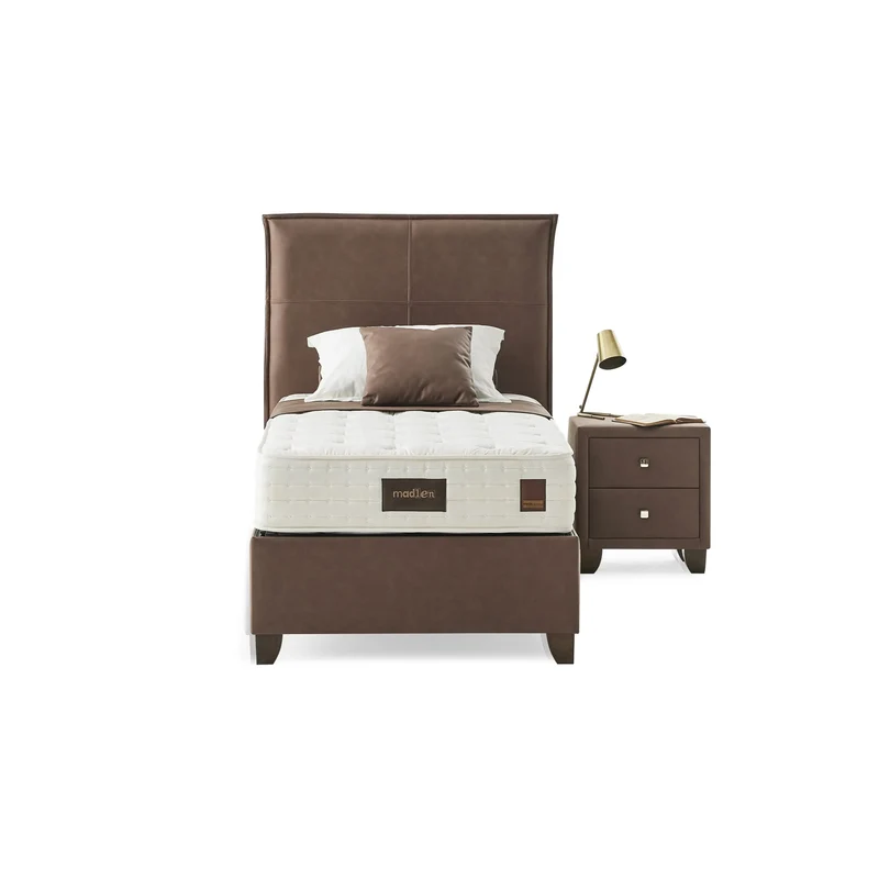 Madlen Odine Boxspringbett Set inkl. Matratze – 5-Zonen-Taschenfederkern, Viscon-Stoff & Kußtief-Schaum für Ergonomische Unterstützung und Ruhigen Schlaf