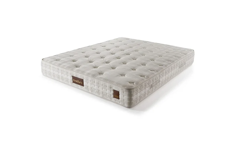 Madlen Odine Boxspringbett Set inkl. Matratze – 5-Zonen-Taschenfederkern, Viscon-Stoff & Kußtief-Schaum für Ergonomische Unterstützung und Ruhigen Schlaf
