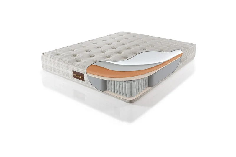 Madlen Delta Boxspringbett Set inkl. Matratze – 5-Zonen-Taschenfederkern, Viscon-Stoff & Kußtief-Schaum für Optimale Unterstützung und Ruhigen Schlaf
