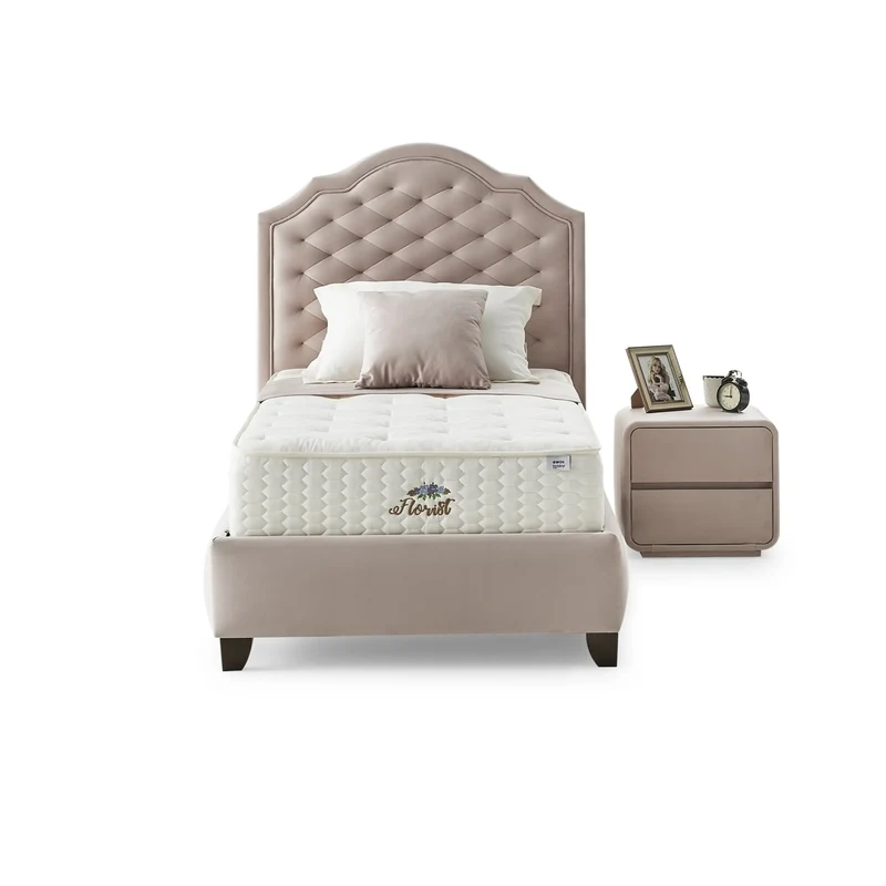 Florist Cindy Set – Robustes Boxspringbett mit Beidseitig Verwendbarer Bonell-Federkernmatratze für Langlebigkeit & Komfort