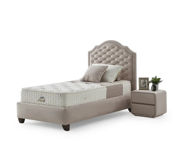 Florist Cindy Set – Robustes Boxspringbett mit Beidseitig Verwendbarer Bonell-Federkernmatratze für Langlebigkeit & Komfort