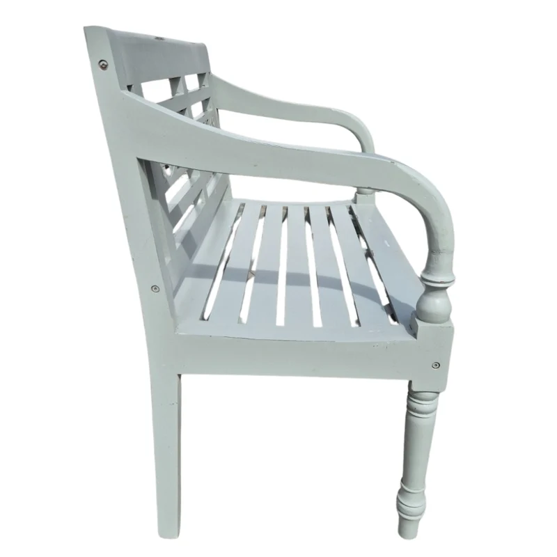 Massivholz Sitzbank CHRISTOS Antique-Grey 100cm Shabby-Look