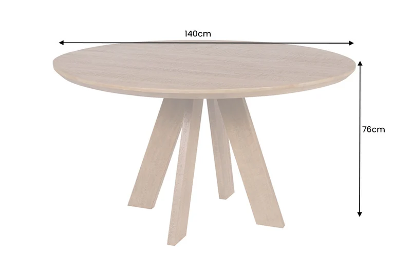Runder Massivholz Esstisch GALAXY 120cm rund Mangoholz braun