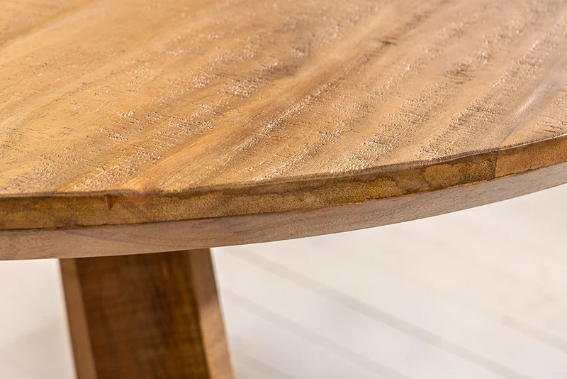Runder Massivholz Esstisch GALAXY 140cm rund Mangoholz braun