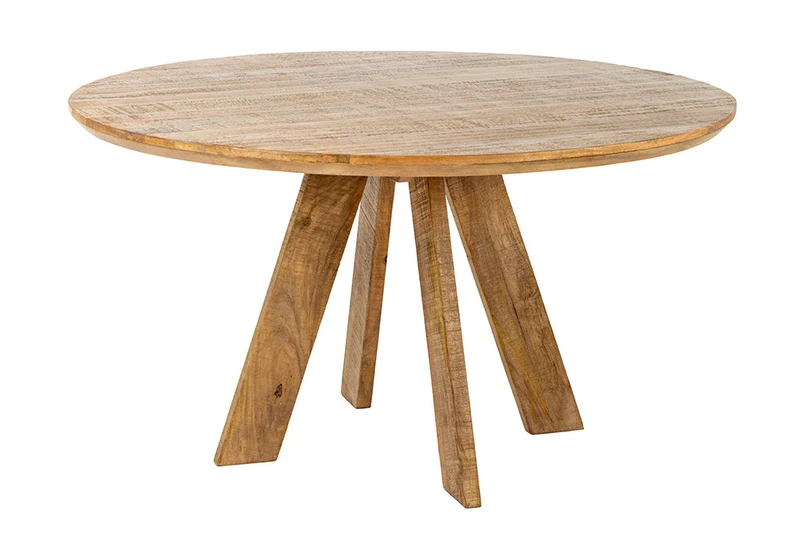 Runder Massivholz Esstisch GALAXY 140cm rund Mangoholz braun