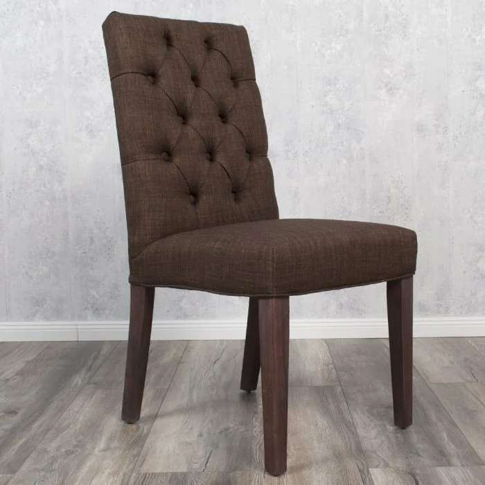 Stuhl PARIS Leinenbezug Brown