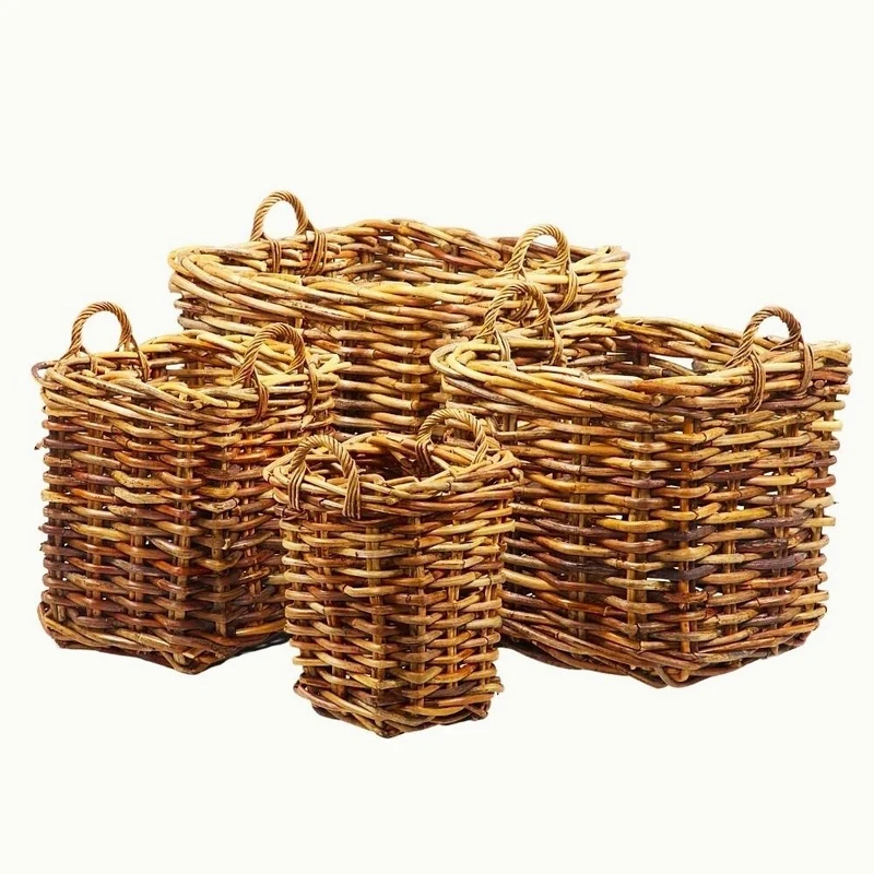 Dickes CL Rattan Korb CESTINO natural ca.35x40cm Griffe Pflanzkorb