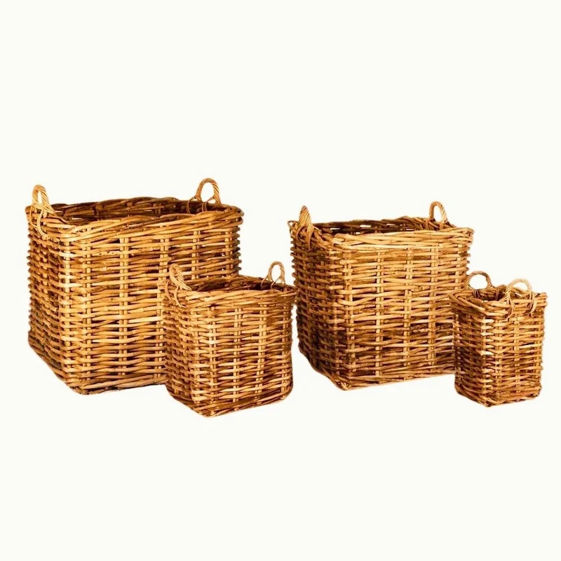 Dickes CL Rattan Korb CESTINO natural ca.35x40cm Griffe Pflanzkorb