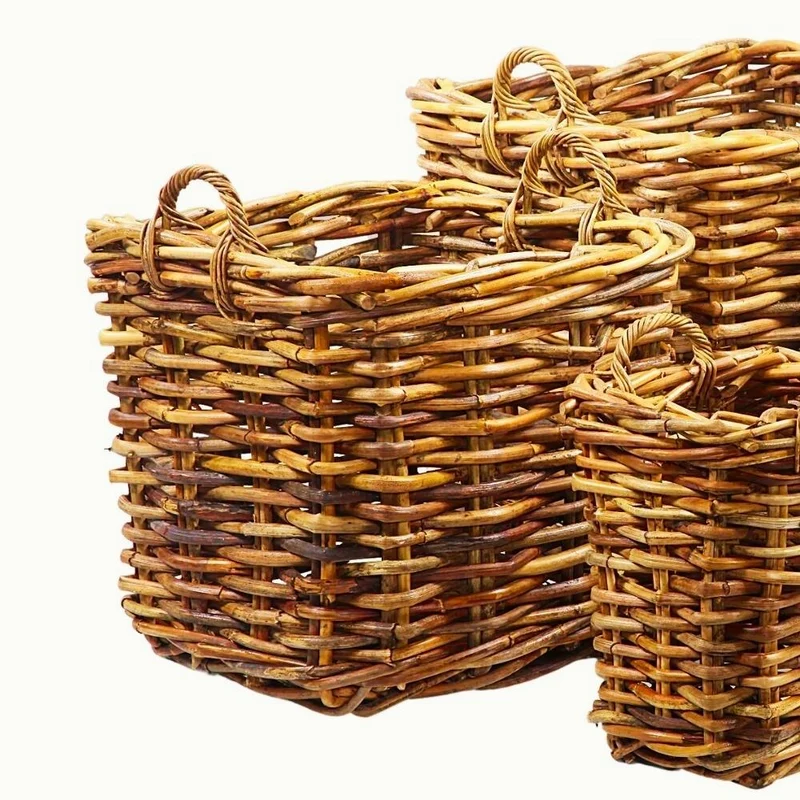 Dickes CL Rattan Korb CESTINO natural ca.60xH65cm Griffe Pflanzkorb