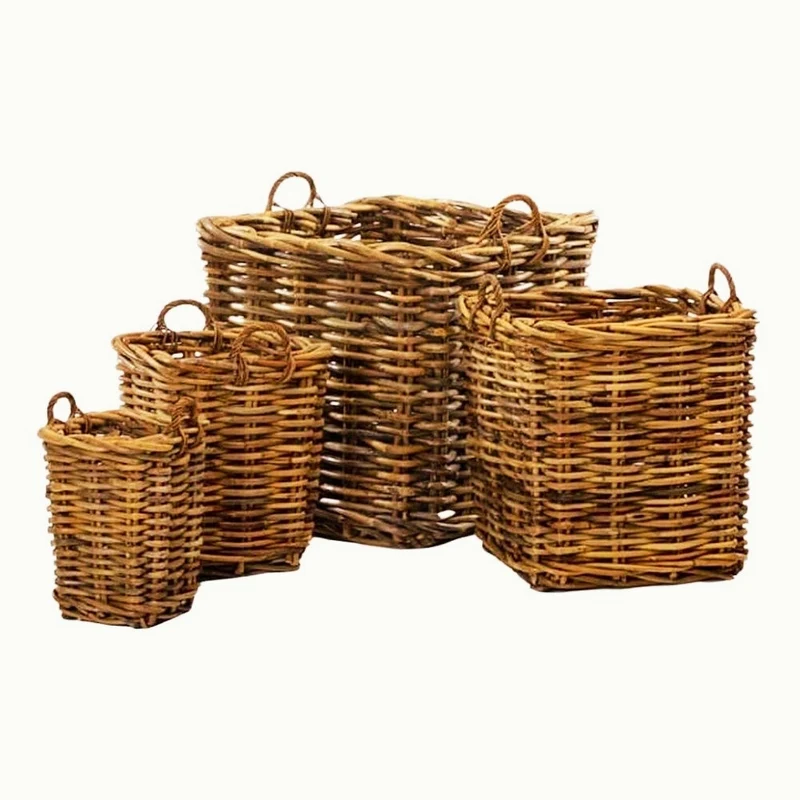 Dickes CL Rattan Korb CESTINO natural ca.70x70cm Griffe Pflanzkorb