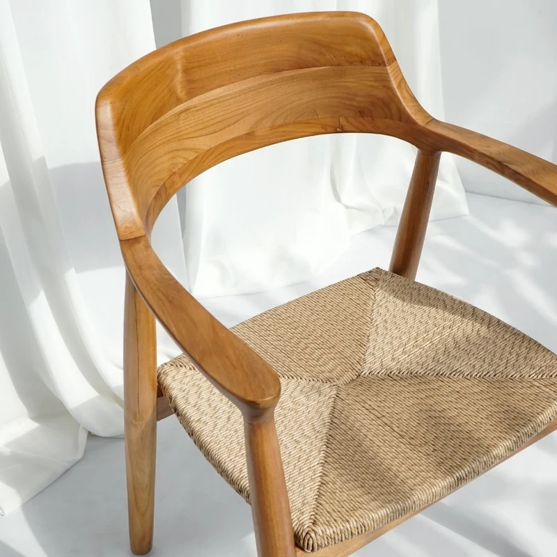 2er Set KENNEDY Teakstuhl Outdoor Stühle Teakholz + Synthetic-Rattan
