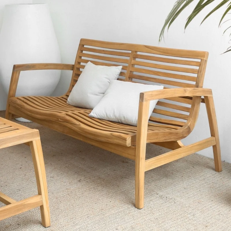Lounge-Set MALAGA – 4-teilig Teakholz für Garten & Terrasse