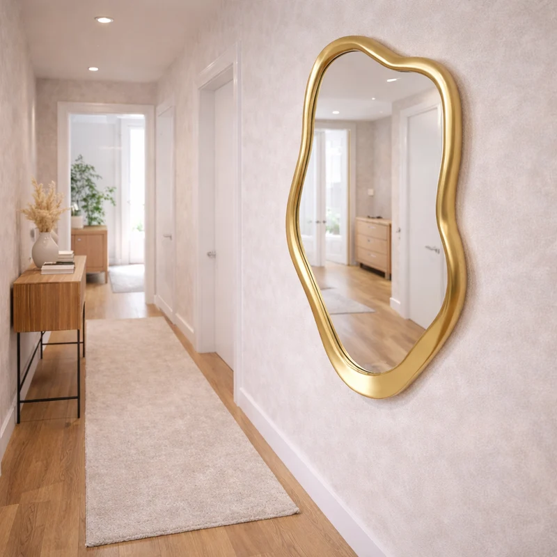 Design Wandspiegel PRINCESS 100cm Gold variabel aufhängbar