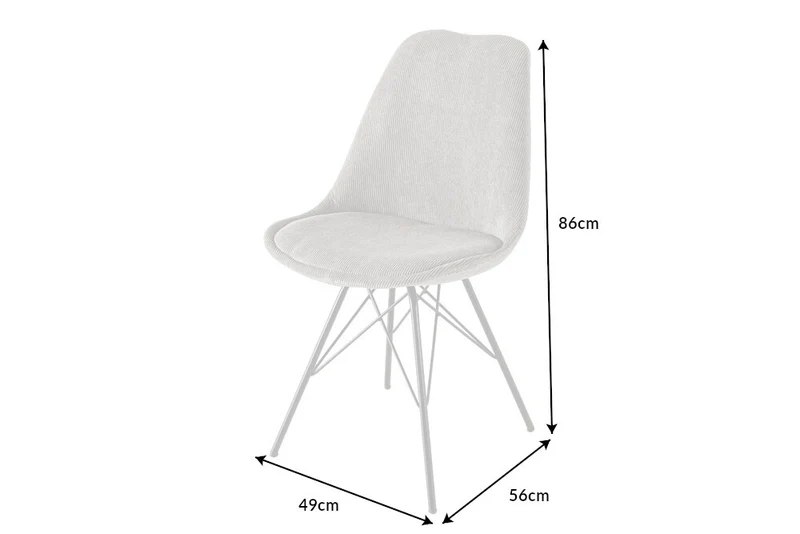 4er Set Design-Klassiker Stuhl NORWAY grün Cord Metallgestell