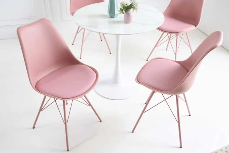 4er Set Design-Klassiker Stuhl NORWAY rosa