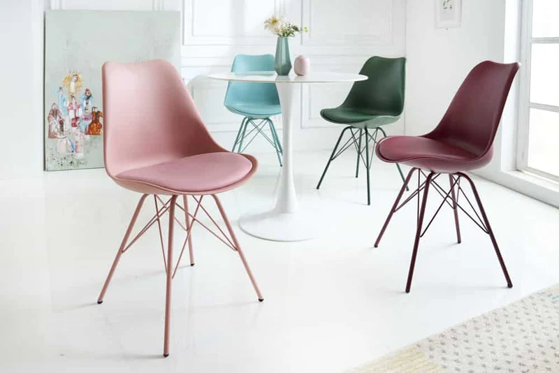 4er Set Design-Klassiker Stuhl NORWAY rosa