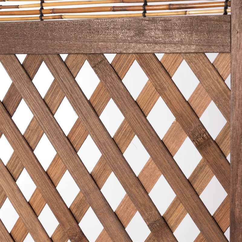 RAUMTEILER "AMBIENTE" | 3-teilig, Bambus, Schilf | Natur Paravent | Farbe: braun