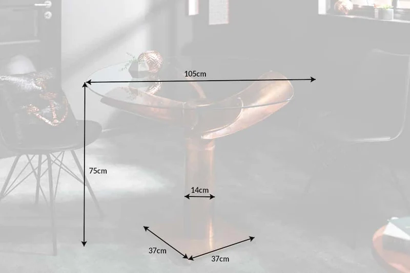 Design Esstisch ELICA 100cm kupfer Aluminium Schiffsschraube Maritim