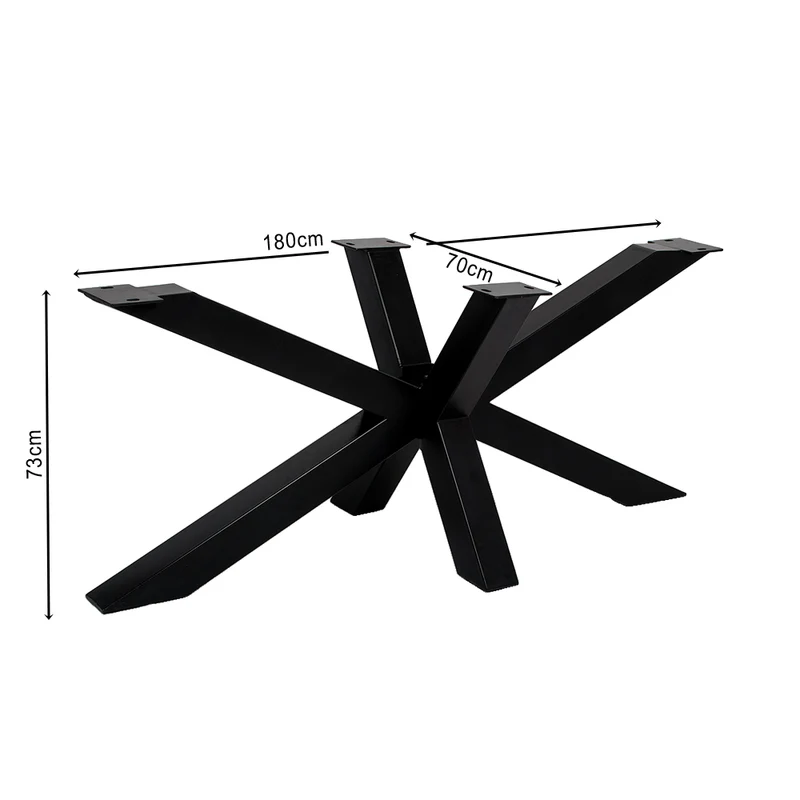 Esstischgestell DIVE-MIKADO ca. L180cm Schwarz Stahl (pulverbeschichtet)