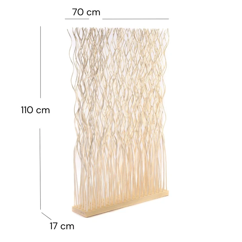 RAUMTEILER "KINKI" | Weidenholz, 110x70 cm | Zweige Paravent | Farbe: geblichen
